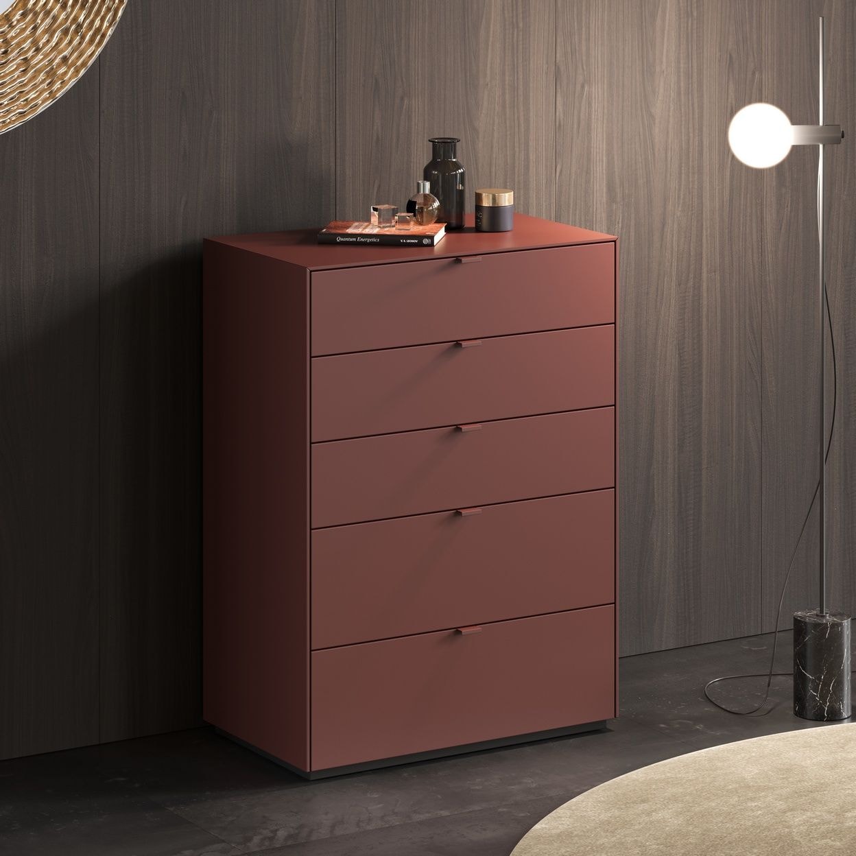Minimalistic Folio DV dresser in red